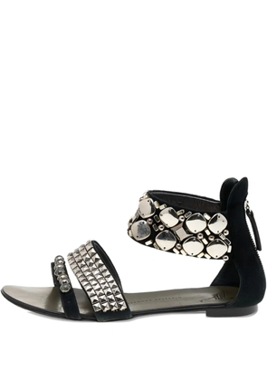 Giuseppe Zanotti Vintage pre-owned metal-studded suede sandals - Black