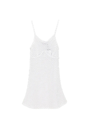 Giuseppe Di Morabito pearl-embellished crochet-knit mini dress - White