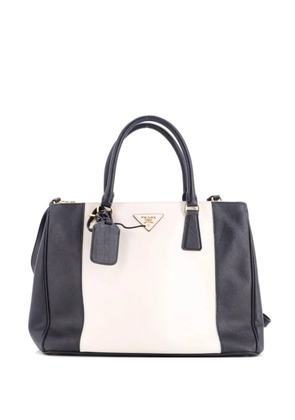 Prada Pre-Owned Bicolor Double Zip Lux Saffiano Leather Medium tote bag - Black