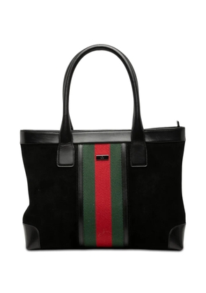 Gucci Pre-Owned 2000-2015 Suede Web tote bag - Black