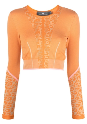 adidas by Stella McCartney TrueStrength seamless long sleeve crop top - Orange
