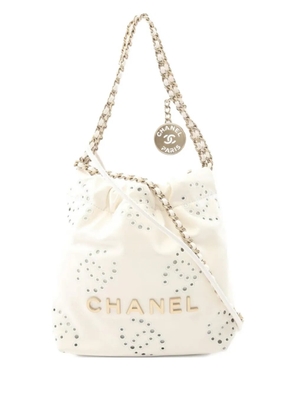 CHANEL Pre-Owned 2021 Chanel 22 mini chain leather bag - White