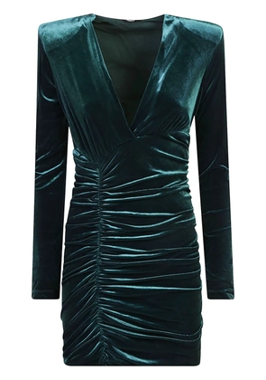 Just Cavalli ruched velvet mini dress - Green