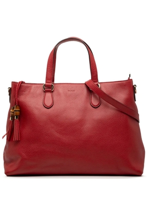 Gucci Pre-Owned 2000-2015 Leather Bamboo Tassel satchel - Red