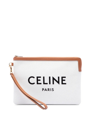 Celine Pre-Owned 2020 Large Canvas Logo Pouch clutch bag - Brown