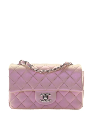 CHANEL Pre-Owned 2021-2026 Mini Rectangular Classic Iridescent Lambskin Single Flap crossbody bag - Pink