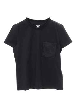 Hermès Pre-Owned 2020s embroidered pocket T-shirt - Black