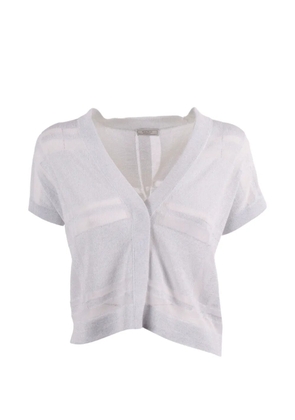 Peserico metallic-effect V-neck cardigan - White