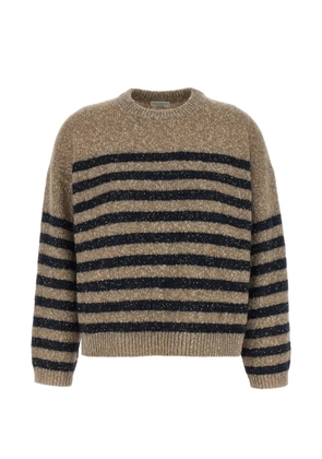 Brunello Cucinelli sequin-embellished striped sweater - Neutrals