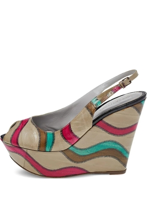 Sergio Rossi Vintage pre-owned 130mm slingback wedges - Grey