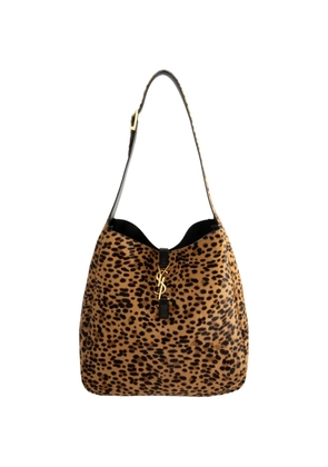Saint Laurent Le 5 à 7 leopard-print shoulder bag - Brown