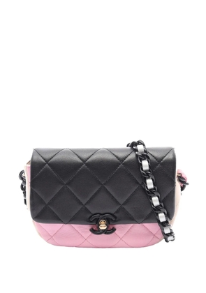 CHANEL Pre-Owned 2021-2026 Mini Multicolor Quilted Lambskin Lacquered Chain Flap crossbody bag - Black