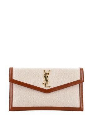 Saint Laurent Pre-Owned Uptown Pouch Raffia clutch bag - Neutrals