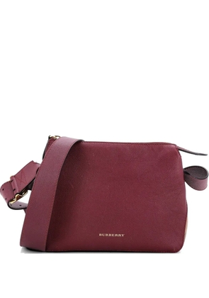 Burberry Pre-Owned Helmsley Leather with House Check Canvas Small crossbody bag - Brown
