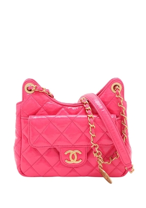 CHANEL Pre-Owned 2021-2026 Medium Shiny Crumpled Calfskin Wavy CC Hobo crossbody bag - Pink