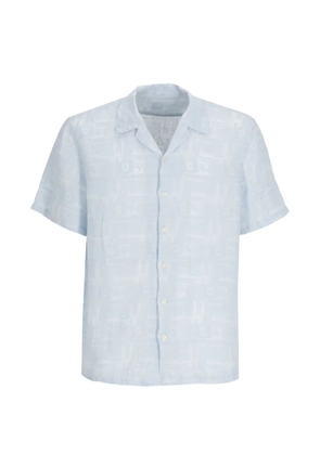 120% Lino short-sleeved shirt - Blue