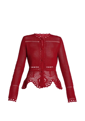 ERDEM crochet peplum cardigan - Red