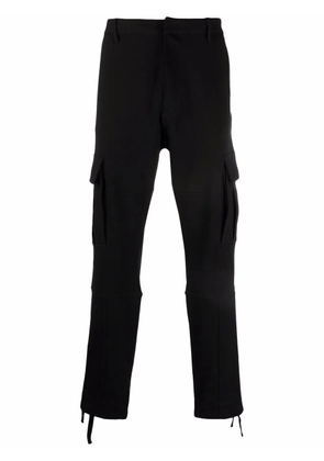 COUNTY OF MILAN Cross embroidered cargo track pants - Black