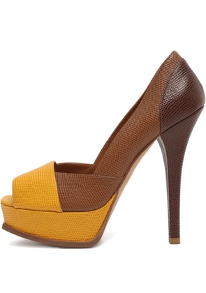 Fendi Pre-Owned Fendista peep-toe pump - Brown