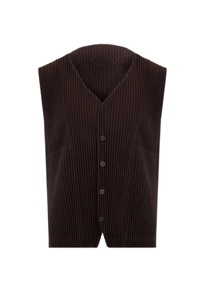 Issey Miyake Tailored Pleats 2 button-up vest - Brown