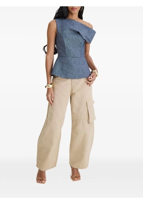 MOOS STUDIO Edit off-shoulder peplum top - Blue