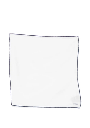 Zegna logo-print pocket square - White