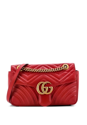 Gucci Pre-Owned GG Marmont Flap Bag Matelasse Leather Medium shoulder bag - Red