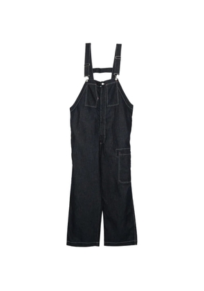 Engineered Garments contrast-stitch denim dungarees - Blue