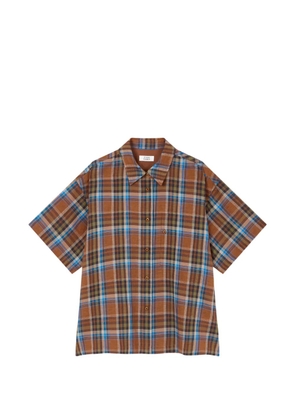TOMBOY check-print short-sleeve shirt - Brown