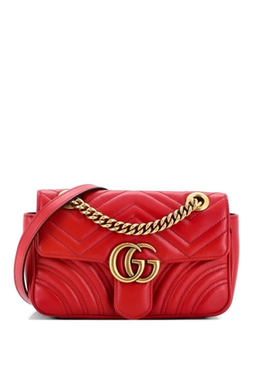 Gucci Pre-Owned GG Marmont Flap Bag Matelasse Leather Mini crossbody bag - Red