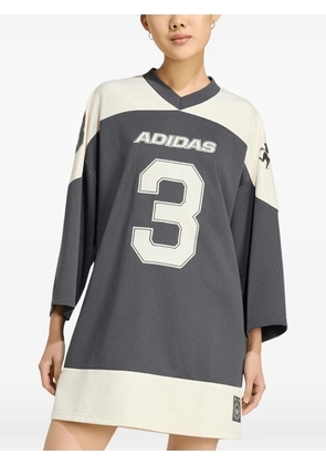 adidas logo-print T-shirt mini dress - Grey