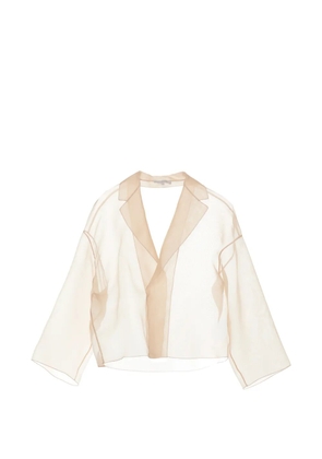 Antonelli Emma sheer silk jacket - Neutrals