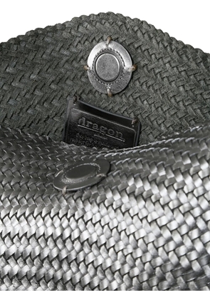 DRAGON DIFFUSION Santa Marta woven leather shoulder bag - Silver