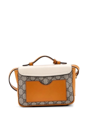 Gucci Pre-Owned Padlock Front Pocket Flap GG Coated Canvas and Leather Mini shoulder bag - Brown