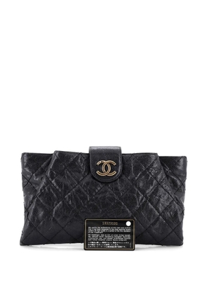 CHANEL Pre-Owned Coco Pleats Quilted Glazed Caviar clutch bag - Black