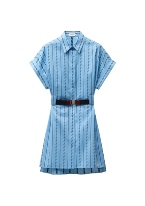 Versace jacquard cotton-silk mini dress - Blue