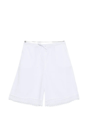 THE NINA STUDIO lace-detail drawstring shorts - White