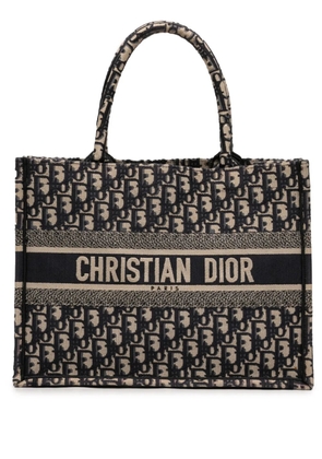 Christian Dior Pre-Owned 2021 Medium Oblique Embroidered Canvas Book tote bag - Blue