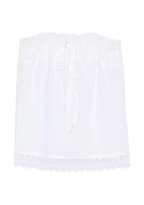 THE NINA STUDIO lace-detail ruffled top - White