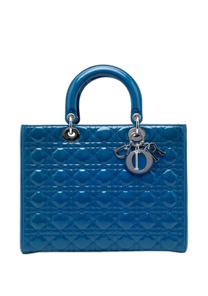 Christian Dior Pre-Owned 2014 Large Patent Cannage Lady Dior satchel - Blue