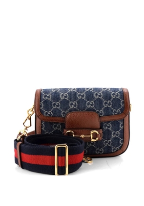Gucci Pre-Owned Horsebit 1955 GG Denim Mini shoulder bag - Blue