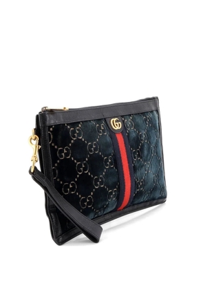 Gucci Pre-Owned Ophidia Zip Pouch GG Velvet Large clutch bag - Green