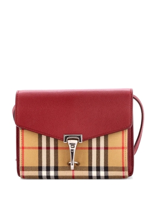 Burberry Pre-Owned Macken Leather and Vintage Check Canvas Baby crossbody bag - Red