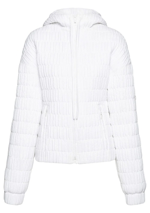 Ferragamo quilted hooded bomber jacket - White