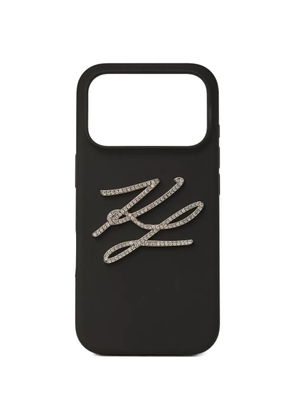 Karl Lagerfeld signature iphone 17 pro case - Black