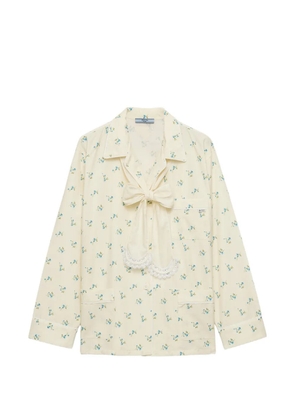 Prada bouquet-print old-canvas shirt - Neutrals