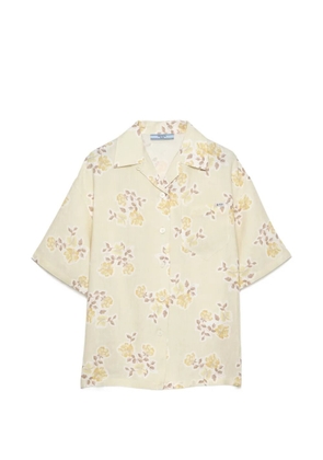 Prada floral-print old-linen shirt - Yellow