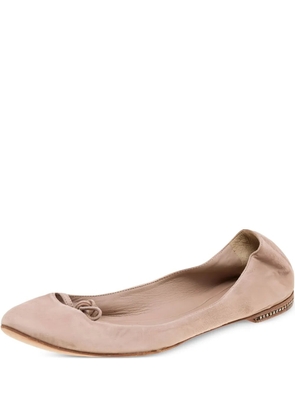Chloé Pre-Owned bow-embellished ballet flats - Pink