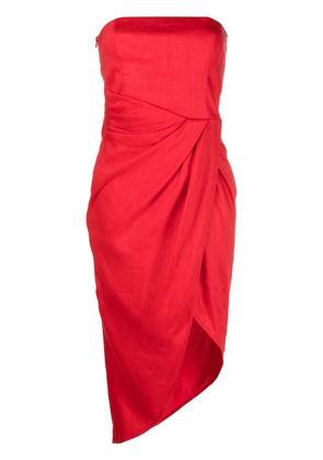 GAUGE81 strapless asymmetric midi dress - Red