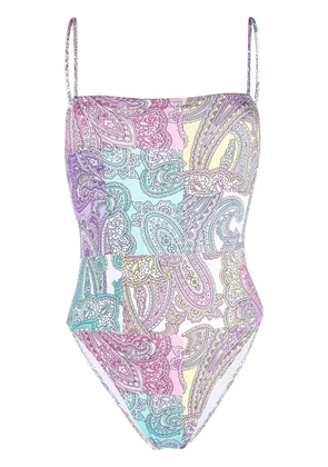MC2 Saint Barth paisley square-neck swimsuit - Pink
